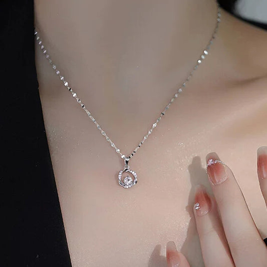 999 Sterling Silver Mobius Necklace For Women